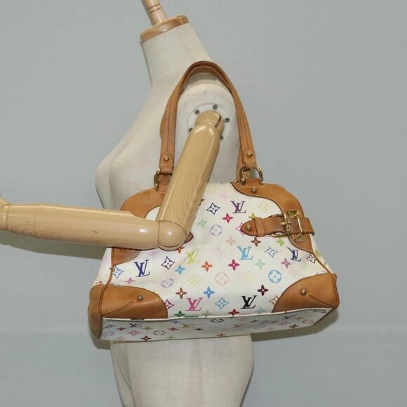 LOUIS VUITTON Monogram Multicolor Claudia Hand Bag White M40193 LV Auth 125340V - Picture 14 of 16